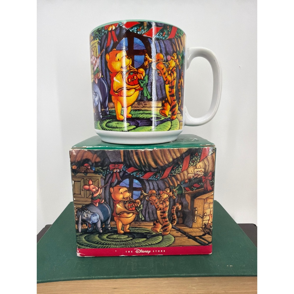 Disney Store Winnie the Pooh Season of Song 1997 Holiday Christmas Mug with Box